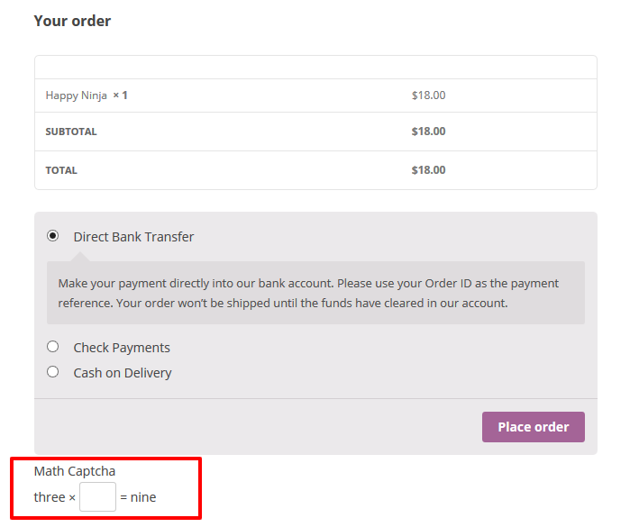 Math Captcha for WooCommerce - 8