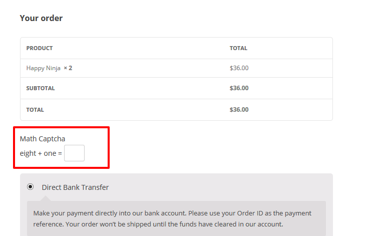 Math Captcha for WooCommerce - 7