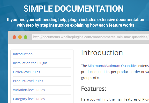 Documentation for WooCommerce - Minimum/Maximum Quantities